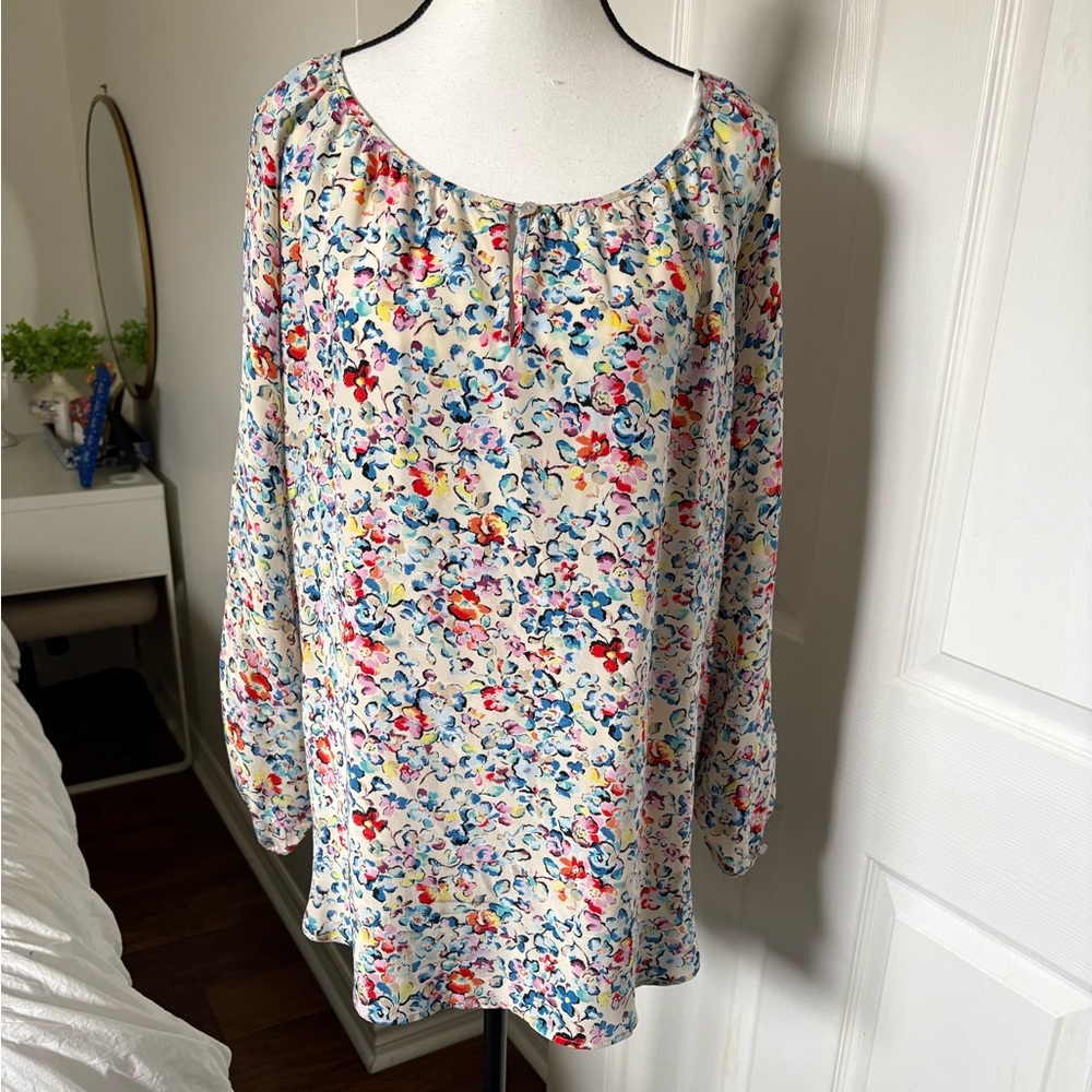 Gerard Darel 100% Silk Floral Blouse Made in Europe Size 36